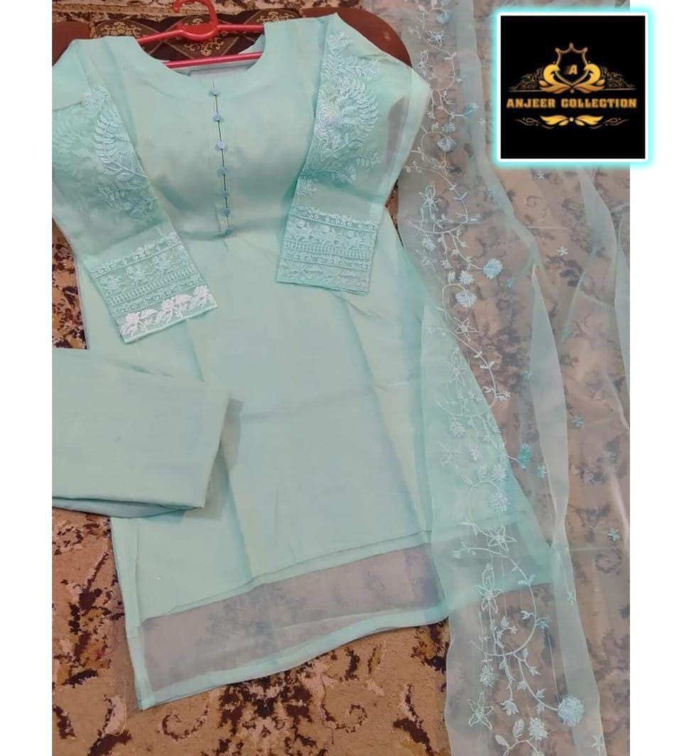 Embroidery Shirt With Embroidered Dupatta &amp; Trouser 3 Pc