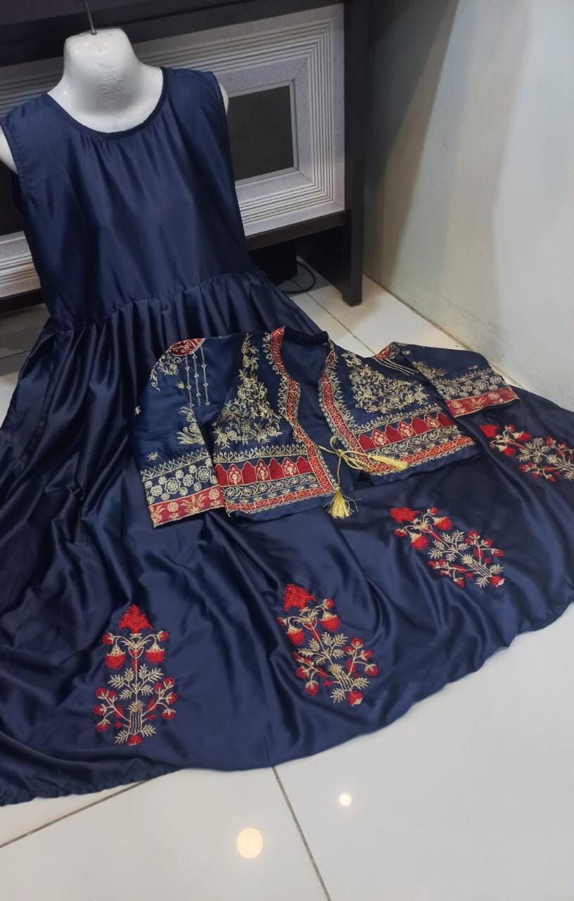 Embroidery Bunch Maxi With Emb Separate Koti 2Pcs