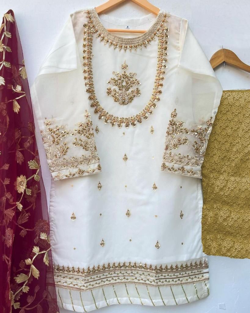 Handwork And Embroidery Shirt With Emb Dupatta